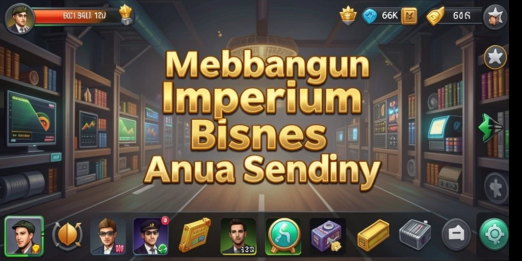 Screenshot 66K menampilkan gameplay membangun bisnis yang menantang.