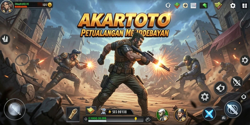 Tangkapan layar dari gameplay AKARTOTO yang menampilkan aksi mendebarkan.