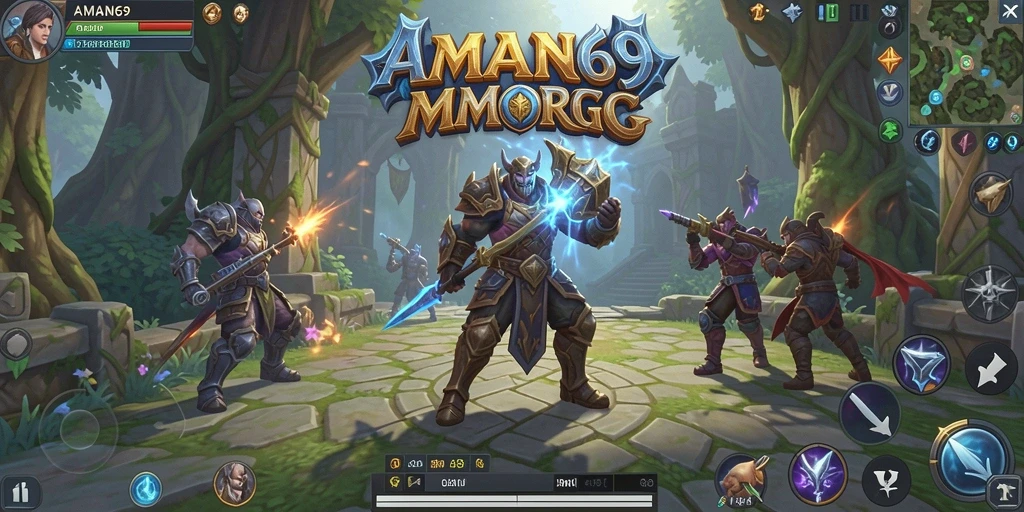 Tampilan gameplay seru dalam dunia MMORPG AMAN69.