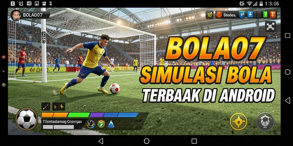 Tangkapan layar gameplay <strong>BOLA07</strong> yang menunjukkan aksi tim sepak bola.