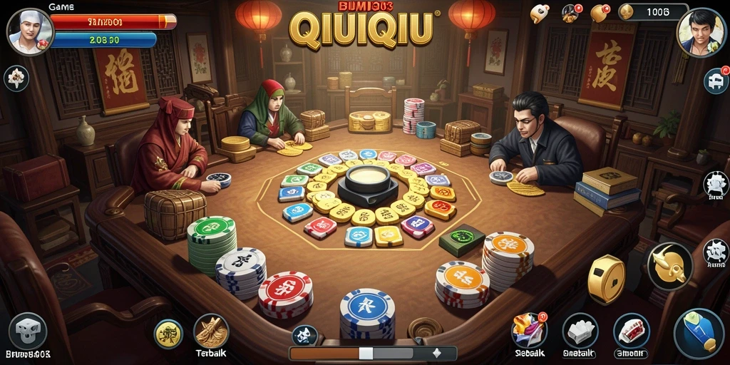 Tampilan permainan QiuQiu yang seru dan menarik di BUMI303.