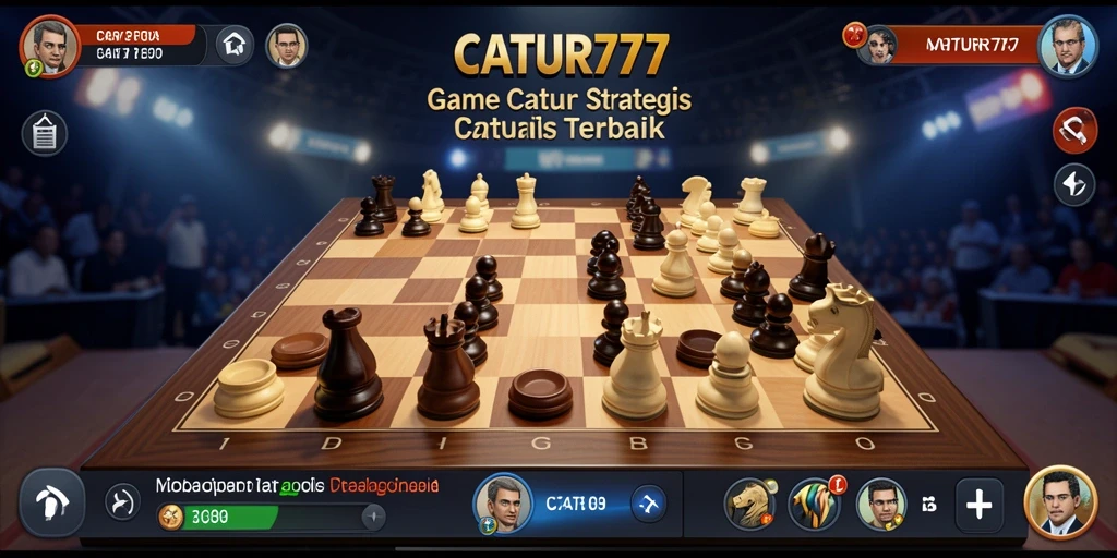 Tangkapan layar gameplay seru di CATUR777 menunjukkan aksi catur yang intens.