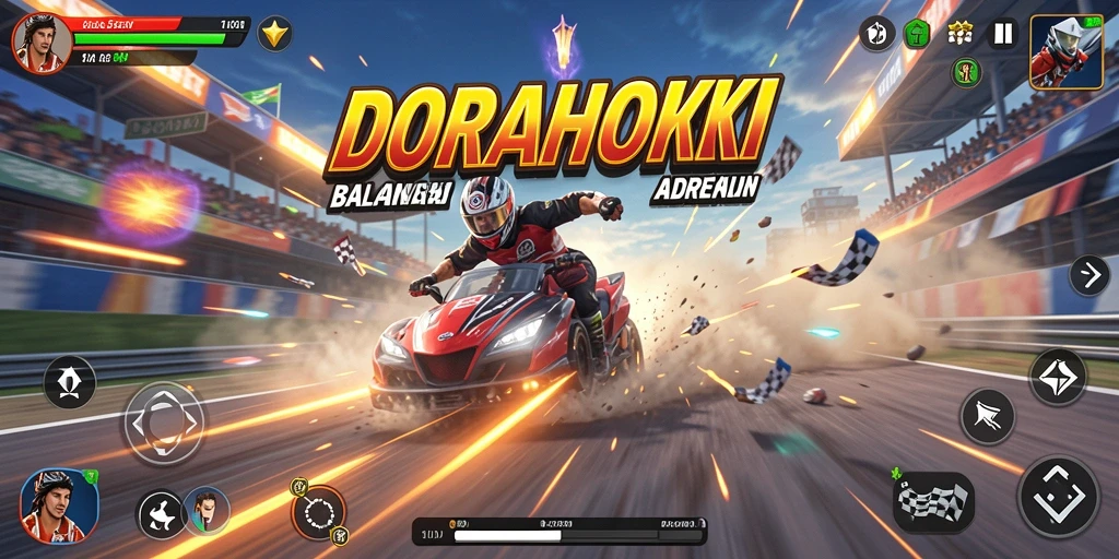 Tampilan mendebarkan dari balapan DORAHOKI yang penuh aksi.