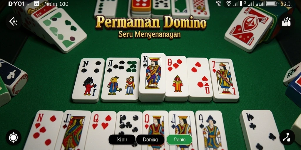 Tampilan gameplay DYO1 yang menarik dengan suasana kompetisi Domino.