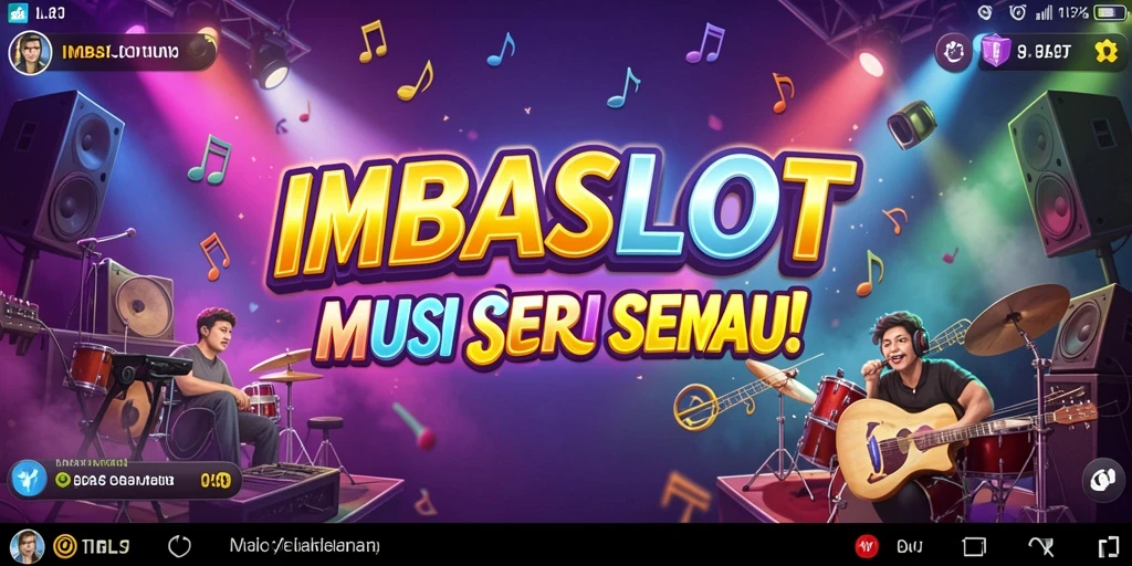 Tampilan gameplay seru dari aplikasi IMBASLOT dengan alat musik virtual.