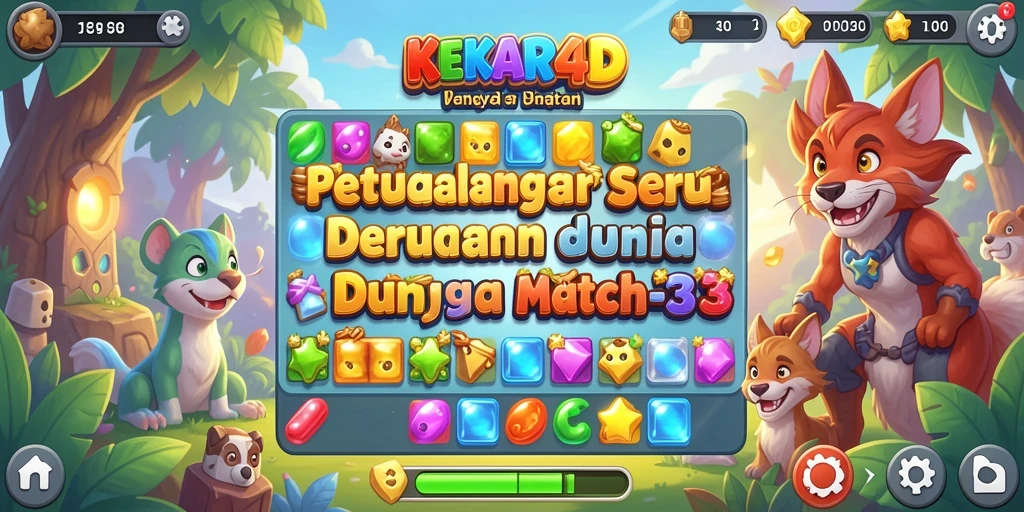 Tampilan gameplay KEKAR4D yang menantang dalam Match-3.