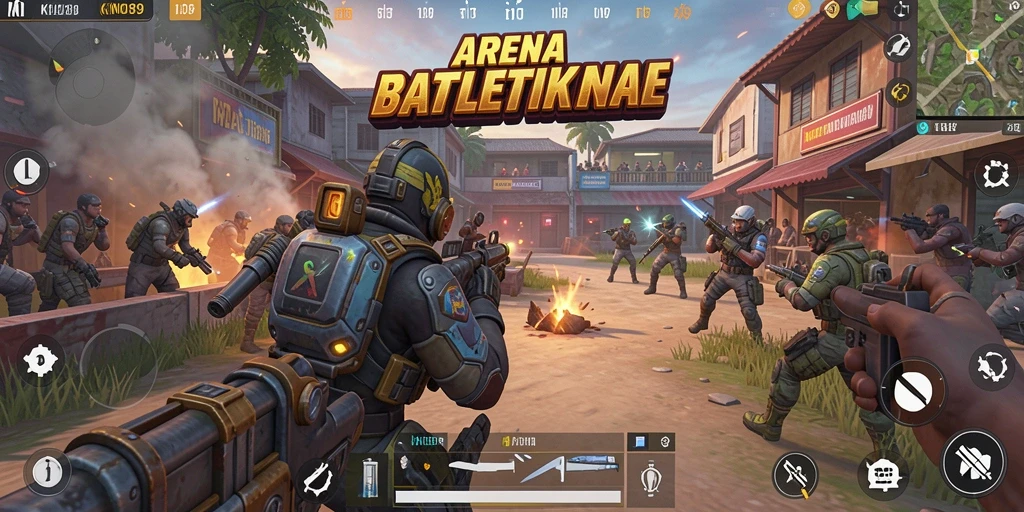 Screenshot KNO89 menampilkan pemain beraksi dalam pertempuran Battle Royale.