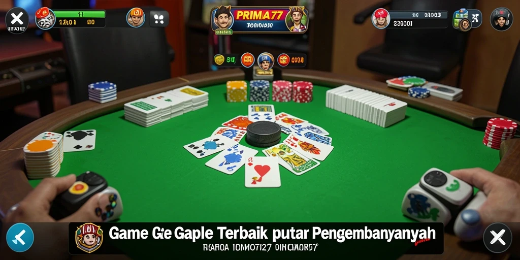 Tampilan gameplay Gaple yang seru dan interaktif di PRIMA77.