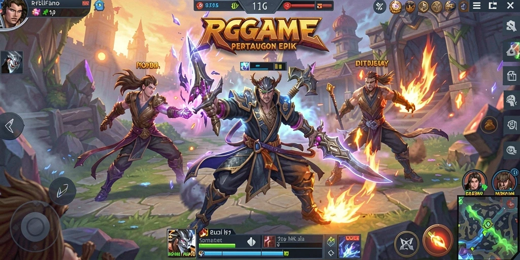 Tampilan seru dalam pertarungan RPGAME MOBA