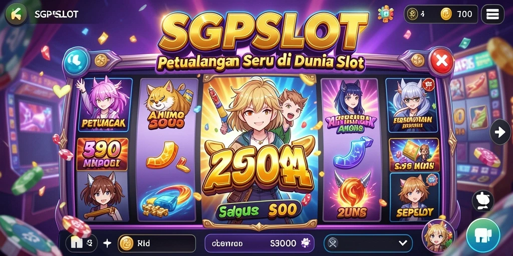 Screenshot SGPSLOT menampilkan karakter Anime dalam aksi slot yang mendebarkan.
