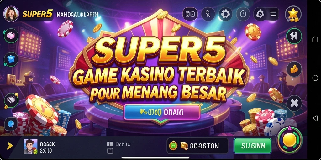 Tampilan screenshot utama SUPER5 menampilkan gameplay yang mengasyikkan dan penuh warna.