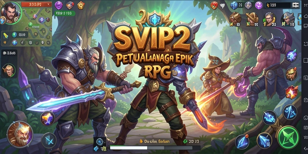 Tangkapan layar gameplay SVIP2 menunjukkan pertempuran epik dan karakter yang menakjubkan.