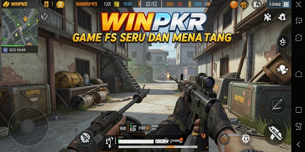 Screenshot utama gameplay seru WINPKR dengan aksi tembak menembak intens.
