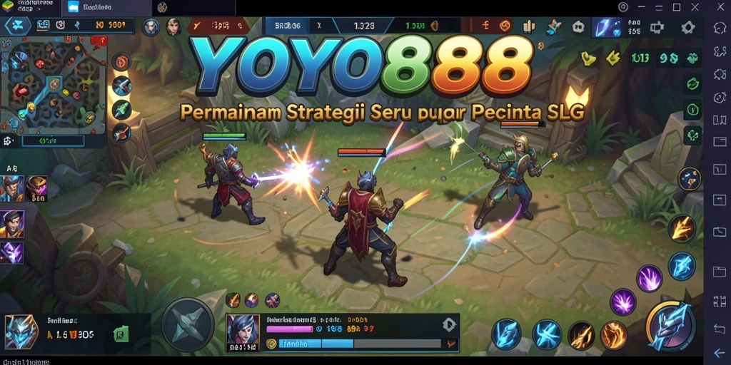 Screenshot utama <strong>YOYO88</strong> menampilkan aksi pertempuran yang mendebarkan di dunia SLG.